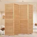 Room Divider Folding Privacy Screens, Hand-Made 67'' High Bamboo Room Dividers Freestanding 2-in-1 Multifunction 4 Panel Wall Divider for Room Separation, Portable Room Partitions and Dividers (Brown)