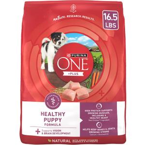 Purina ONE Plus Healthy Puppy Formula High Protein Natural Dry Puppy Food with added vitamins, minerals and nutrients - 16.5 lb. Bag, BBD 02/2027