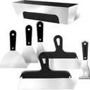 Drywall Knife Set, 7PCS Drywall Tools with Mud Pan, Stainless Steel 2 3 4 6 10 12 Knife Set Putty Knives, Taping Knives, Painter Scraper, 12 Mud Pan, Spackle Tool Kit for Repairing Work