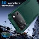 Magnetic for iPhone 17 Pro Case, Heavy Duty Protection, 23ft Military-Grade Drop Protection, Compatible with MagSafe, Tough Non-Slip, Matte Surface Phone case for iphone 17 Pro 6.3", Dark Green