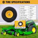 16x6.5-8 Tubeless Tire and Wheel,2 Pcs Replacement Riding Lawn Mower Garden Tractor Front Wheel Tire and Wheel with 3" Offset Hub, 3/4" Bearing or 1" Bore Bushing