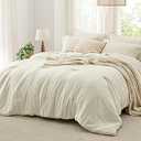 Bedding Set 3pcs (Comforter 90x90, 2 Pillowcases 26X20) Ivory