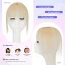 Hairro Clip On Bangs Human Hair Light Blonde Bangs Hair Clip In Bangs 3D Real Hair Topper With Bangs Wispy Air Bangs Hairpieces French Bangs 8 Inches 10g #613