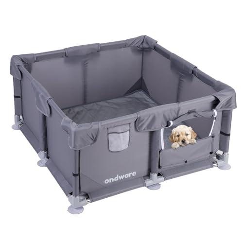 Puppy PlayPen, 28×28×15 in Dog Play Pen Indoors,Small Animals Playpen with Gate for Chick/Kitten/Puppy/Guinea Pig/Rabbits/Hamster/Chinchillas