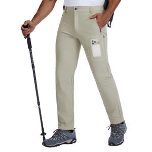 BLUE CHILL Mens Hiking Pants with 4 Zipper Pockets Stone 36W30L