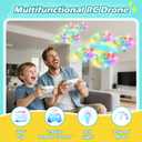 LED RC Drone for Kids 6+, Christmas Birthday Gift for Boys & Girls with Remote Batteries, 360 Flips, 3 Speed Modes, 45 Min Flight Indoor and Outdoor Flying Toy - Blue Yellow