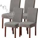 Genina Waterproof Chair Covers for Dining Room Set of 4 Kitchen Chair Covers Parson Dining Chair Slipcover,Gray