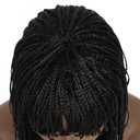 Box Braid Wig Synthetic Short Bob Wig Box Braided Wig with Bangs Cornrow Braided Wigs for Black Women 10 inches (12 inches, 1BH99J#)