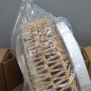 Rattan Ceiling Light Fixture, 3 Light Bohemian Modern Woven Ceiling Light, Boho Flush Mount Ceiling Light for Bedroom Living Room Dining Room, Bulb NOT Included (Gold)