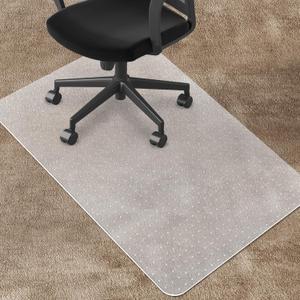 SHAREWIN Office Chair Mat for Carpet Floors, 48" x 30" Clear Desk Chair Mats for Low Pile Carpeted Protector, Sturdy PVC Computer Chair Mats Anti-Slip and Easy to Clean for Home & Office