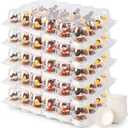 Mini 24 Count Cupcake Containers 15 Pack with 360 Pack Cupcakes Liners, Plastic Cupcake Holder, Stackable Mini Cupcake Boxes Carrier, Clear Disposable Cupcake Trays, High Dome