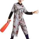 Spooktacular Creations Zombie Baseball Player Costumes for Boys, Scary Halloween Costume for Kids, Halloween Parties (Medium (8-10yr))