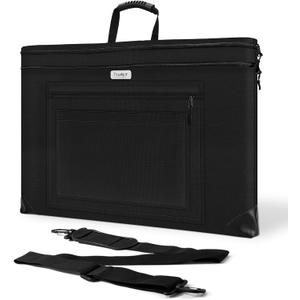 JusArt Art Portfolio Bag, 18x24 Light Weight Portfolio Folder Case with Adjustable Shoulder Strap, Leather Corners, Waterproof Art Bag for Artists and Students for Artwork, Poster, Sketching, Drawing