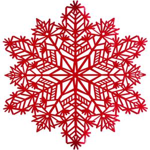 Snowflake Placemats Set of 6 Christmas Decorations Red Snowflake Tablemats Round Vinyl Place Mats Table Setting Kitchen Table Mats for Dining Table Holiday Wedding Decorative