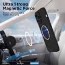 Magnetic for iPhone 14 Pro Case, Compatible with MagSafe, [Full Camera Protection][2 Screen Protectors], Magnet Suction Cup Phone Mount Shockproof Liquid Silicone Phone Case 6.1", Black