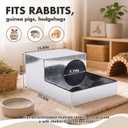 Extra-Large Galvanized Metal Rabbit Breeding Box 24 x 16 x 10 Inch, Guinea Pigs Breeding House with Semi-Enclosed Partition, Durable Small Animal Hideout Burrow for Rabbits and Guinea Pigs