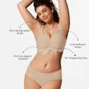 COCOMARTS Jelly Bras for Women No Underwire Scalloped Push Up Wireless Bralettes Seamless Soft Comfort Everyday Tshirt Bra, Nude, Small