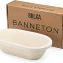 Bulka Small Oval 500g Banneton Bread Proofing Basket Pressed Wood Pulp Brotform - Plane Non-Stick Batard Sourdough Banneton Basket, Made in Germany.