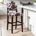 Linon Udder Madness Corey Bar Stool, 19"W x 22.5"D x 44.75"H, Brown, Bar Height