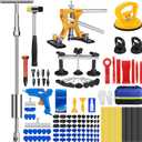 Sigoobal Car Dent Puller Kit, 135pcs Paintless Dent Removal Kit, Car Dent Repair Kit with Golden Lifter, Bridge Puller, Slide Hammer 2 in 1 T-Bar, Dent Puller for Car Refrigerator Door Ding Repair