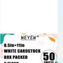 50 Sheets 110lb White Cardstock, 8.5" x 11", Heavyweight Bright White Paper Greeting Cards DIY Craft Card Making, 110LB Cover 300 GSM