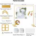 GIB 6.5FT Heavy Duty Backdrop Stand with Base, Gold Metal Square Wedding Arch Balloon Frame Background Decor for Shower Birthday Parties Anniversary Ceremony Decoration