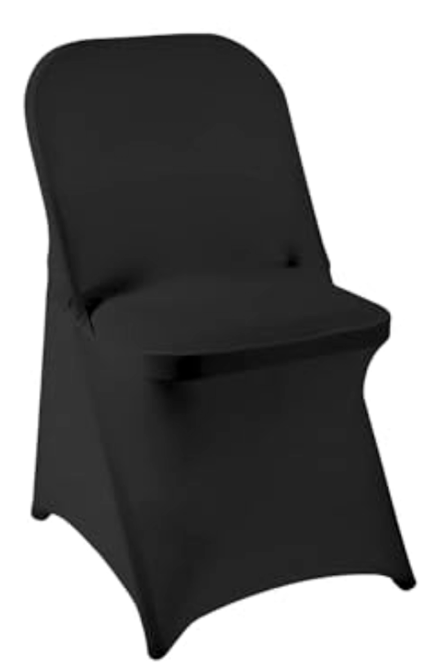 WASIRL Folding Chair Covers Stretch Spandex Chair Covers Upgraded Universal Fitted Chair Cover Protector for Wedding,Party, Banquet, Holidays, Celebration, Decoration (Black, Pack Of 1)