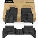 VIWIK Floor Mats for Toyota Tacoma 2024 2025 (Only for Double Cab) Automotive All Weather Custom Fit Floor Liner for 1st and 2nd Row Full Set Car Mats TPE