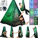 Sensory Swing for Kids & Adults Holds up to 300lbs Indoor & Outdoor Double Layer Therapy Cuddle Swing with 360 Swivel Hanger Kit for Calming, Effect for Autism, ADHD or SPD. (Crystal Green)