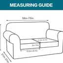 Turquoize 3 Piece Sofa Covers for 2 Cushion Couch Sofa Slipcover Soft Couch Cover for Dogs-Washable Sofa Furniture Covers with 2 Individual Cushion Covers, Thick Jacquard Fabric (Loveseat, Dove)