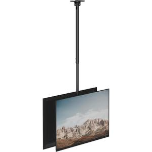 WALI Ceiling TV Mount Dual Screen Back to Back Fits Most Display 43 to 86 Inch TV, Up to 176lbs, 88 lbs for Each Screen, Height Extension up to 66.5 Inch, Mounting Holes 600x400mm (CM4386-2S), Black