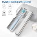 Aluminum Toothbrush Travel Case, Portable Travel Toothbrush Holder, Durable Manual Toothbrush Box Container for Traveling, Bathroom, Camping, Business Trip-1Pack Silver