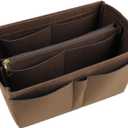Lckaey handbag organizer for speedy 25 organizer Compatible with more brand Tote Bag protective insertY095Coffee-M