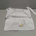 ALYER Wall Hanging Mesh Laundry Hamper,Over the Door Large Storage Bag with Big Metal Support Opening,Hardware Included (White)