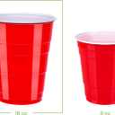 Amazon Basics Sturdy Disposable Plastic Party Cups for Cold Drinks, Red, 18oz, 50 Count, BPA-Free