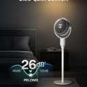 PELONIS Pedestal Fan, Air Circulator, Ultra OmniFlow (135+90Auto Oscillation), Quiet Floor Fan with 3 Speeds, Remote, 7H Timer, Memory Function, Adjustable Height, Standing Fan for Bedroom, 42-inch