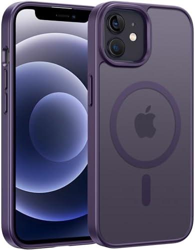 FNTCASE for iPhone 12 Phone Case: for iPhone 12 Pro Magnetic Matte Textured Military Grade Drop Protection Translucent Cell Phone Cover - Slim Durable Shockproof Protective Bumper