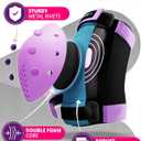 SKATEWIZ Skateboard Pads Protective Gear Set for Kids and Adults - Smash - Roller Skate Pads [6pc] with Wrist Guards - Skating Protective Gear - Roller Derby