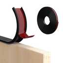 Orgthin U-Shape Edge Banding, 0.6 inch x 20ft Edge TPE Self Adhesive Veneer Edging Trim Flexible Edge Protector, Strip for Countertop Cabinets Table Restoration Shelves, Black