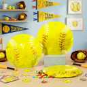 Resurhang 60 Pcs Softball Treat Bags Candy Zipper Cute Softball Food Goodie Gifts Bags Resealable Sport Themed Snack Candy Containers for Sport Birthday Baby Shower Supplies