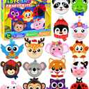 16 Pack Arts and Crafts for Kids, Toddler Crafts Animal Paper Plate Art Kit Gift for 3 4 5 6 Year Old Boys Girls DIY Kids for Birthday Party Favor Preschool Classroom Party Games