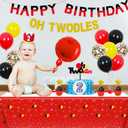 2nd Mouse Birthday Party Supplies Decorations 57Pcs - HAPPY BIRTHDAY Banner OH TWODLES Banner '2' Foil Balloon Balloons Hat Door Sign Cupcake Toppers Birthday Decorations for Boys Girls Kids Babies
