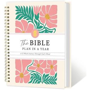 The Bible in a Year: A 52-Week Study Bible Study Guide, Spiral Bible Journal with Thick Paper & Hard Cover for Women | Ideal for Daily Devotions, Group Study, Home/Church