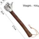 Fist Hammer 2 lbs Decorative Hammer Stainless Steel Solid Head Wooden Handle Collectible Art for Home/Office Decor Functional Tool for Gardening Household Camping Emergency Use (Thumb)
