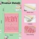 ShowDraven Pink Christmas Wall Art Decor Hanger Frame, Pink Christmas Decorations Wall Decor Outdoor Indoor for Kitchen Bedroom Bathroom Office, 12x16 Inch (merry christmas bow)