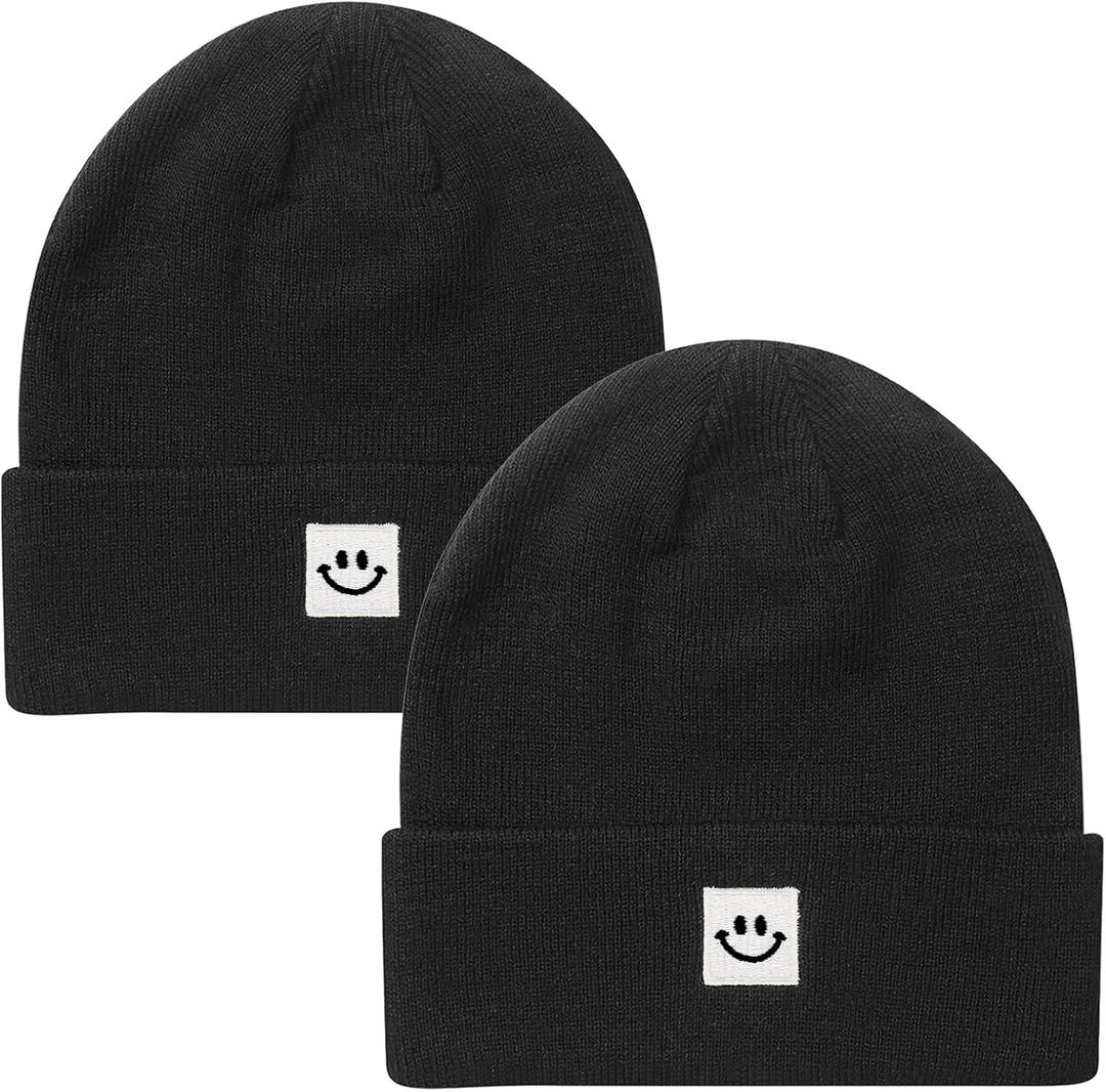 Knit Beanie Hat for Men/Women 2Pack (One Size)
