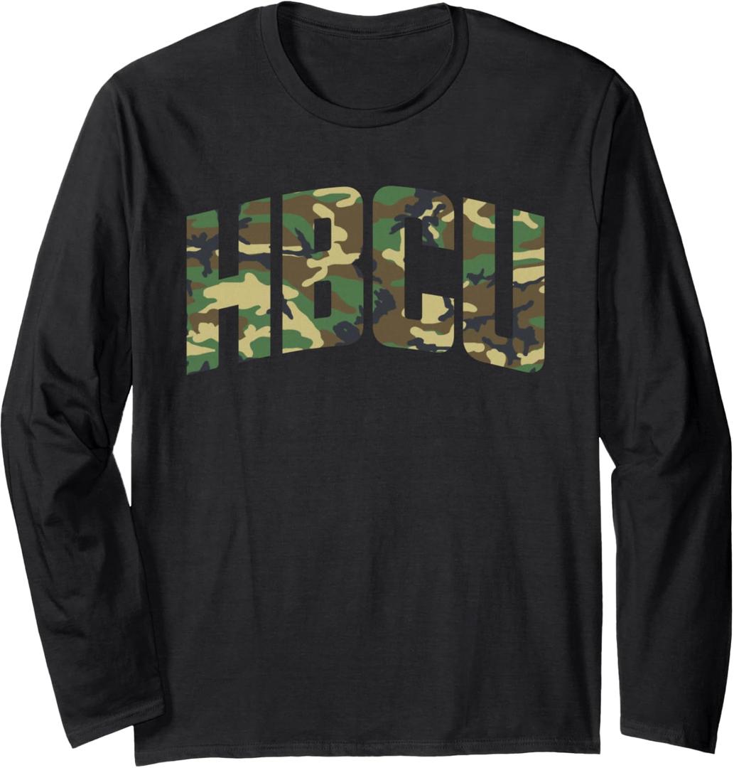 HBCU Black History Camo HBCU Long Sleeve T-Shirt, Larg
