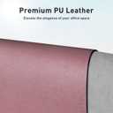 Aothia Faux Leather Desk Mat Large Mouse Pad, Non-Slip PU Leather Blotter, Waterproof Writing Surface for Office and Home (Dark Pink, 47.2" x 23.6")