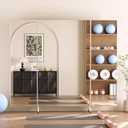 NanoMirror Non-Glass Ultra-Light Foldable Home Gym on Wheels, 87"x71" Extra Large Full Body Unbreakable Shatterproof Mirror, 360° Swivel for Yoga, Dance, Fitness Studio & Home Gym, White