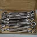 Turnbuckle Lsqurel 10PCS 304 Stainless Steel Turnbuckle Hook and Eye Heavy Duty M4 M6 M8 M10 Tensioner Adjustable Shade Sail Hardware for Tightening up Metal Cable Wire 5/32 1/4 5/16 3/8